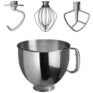 comparez les prix SET KitchenAid KSM 125 Crème + Zubehör Set – Robot De Cuisine 7